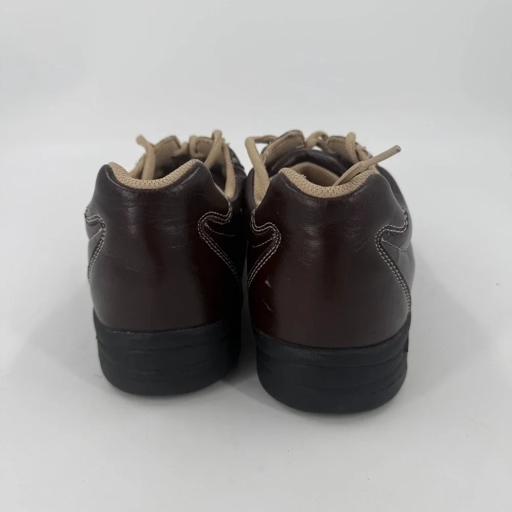 Dunlop Casual Oxford Shoes Mens US 10.5 Brown Synthetic Topstitch Detail Lace Up